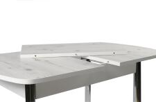 Стол ВВР Раздвижной пластиковый Бискайская сосна/Прямое хром, 110-150/70