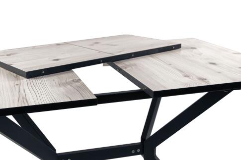 Стол ВВР Миллер бискайская сосна/черный №7, Пластик 120-160/80