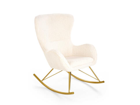 Кресло-качалка HALMAR LIBERTO кремовый/золотой