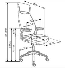 Кресло компьютерное HALMAR FRANKLIN черно-бело-серый