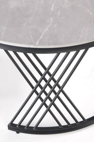 Комплект HALMAR FLAMINGO (2 стола журнальных) серый мрамор/черный, 60/40 и 80/46