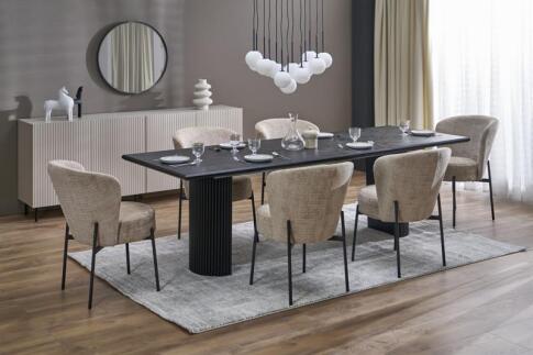 Стол обеденный HALMAR BOLERO черный дуб/черный 160-250/90