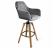 Стул барный Sheffilton SHT-ST38/S93 артикул СТ-555 угольно-серый/браш. коричневый/чёрный