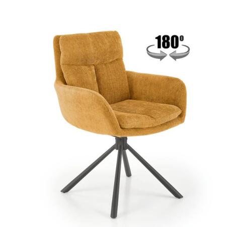 Стул HALMAR K495 горчичный/черный, поворотный