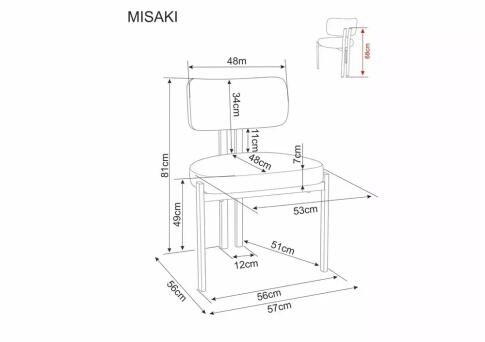 Стул SIGNAL MISAKI t.255 светло-бежевый/кашемир