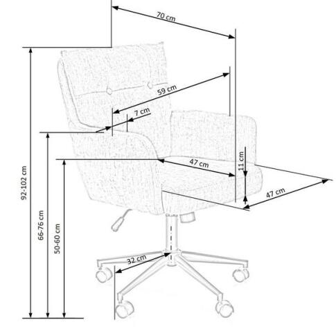 Кресло компьютерное HALMAR FLORES светло-серый/черный