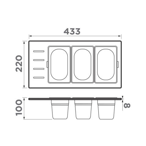 Контейнер для мойки Omoikiri DC-02-3 LG