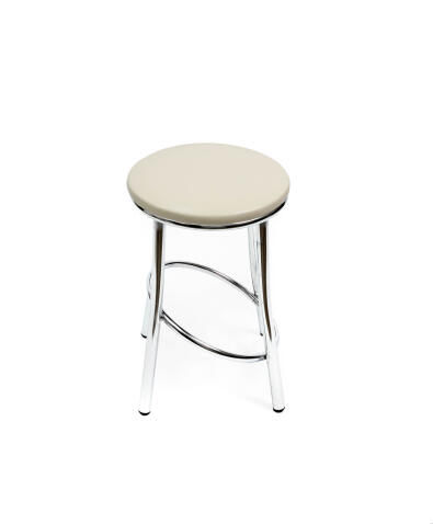 Табурет ВВР Сфера ваниль/хром, экокожа