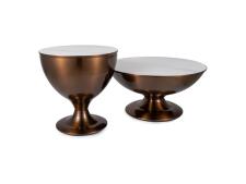 Комплект SIGNAL SALSA (2 стола журнальных) белый/медный 75/38, 50/52,5