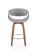Стул барный HALMAR H123 серый/орех