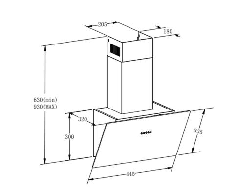 Вытяжка кухонная MEFERI AIRBOX45BK LIGHT