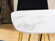 Стол обеденный SIGNAL CERES эффект белого мрамора/золотой 140/80