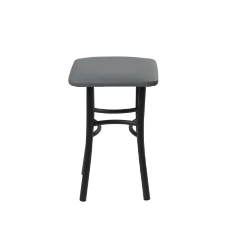 Табурет ВВР Квадрат Серый/черный, экокожа