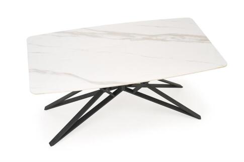 Стол обеденный HALMAR ALFREDO белый мрамор/черный 160-240/91