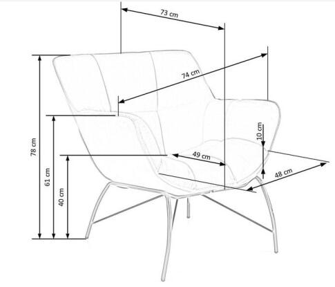 Кресло HALMAR BELTON серый/черный