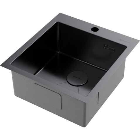 Кухонная мойка из нержавейки Omoikiri Akisame 46-GM вороненая сталь