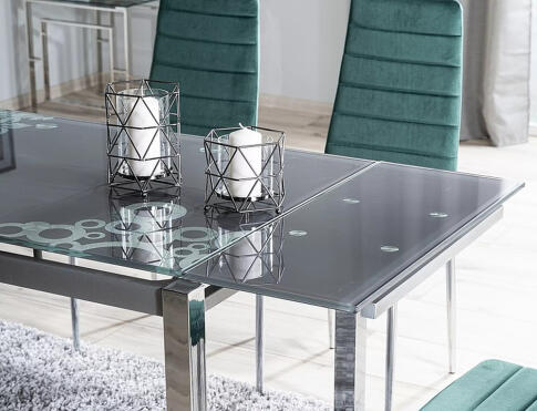 Стол обеденный SIGNAL GD017 черный/хром 110-170/74