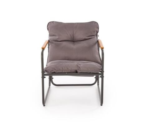 Комплект HALMAR HUDSON (диван + 2 кресла + стол журнальный) серый/коричневый