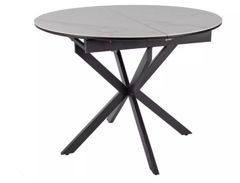 Стол обеденный SIGNAL GASTON Ceramic белый/черный 100-135/100