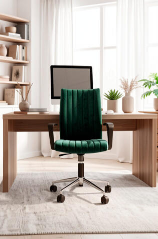 Кресло компьютерное HALMAR DORAL темно-зеленый/хром