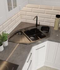 Кухонная мойка GRANFEST CORNER C-1040E черный