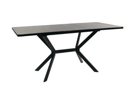 Стол ВВР Миллер Мрамор черный 3/черный №7, стекло 120-160/80