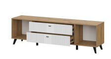 Тумба для ТВ SV-МЕБЕЛЬ (МС Милан К) Дуб Золотой/Белый матовый, с ящиками