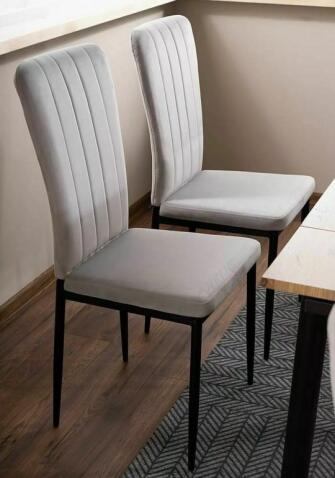 Стул SIGNAL VIGO Velvet Bluvel 03 светло-серый/черный