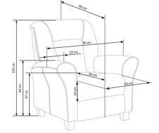 Кресло HALMAR BARD раскладное, темно-синий/натуральный