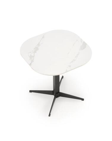 Стол журнальный HALMAR BORNA S белый мрамор/черный