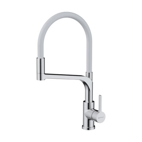 Смеситель для кухни Omoikiri Sinto 2 Plus-BN-WH нержавеющая сталь/белый