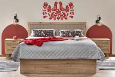 Кровать HALMAR BORNEO LOZ-160 дуб артизан/черный, 160/200