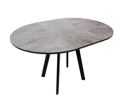 Стол ВВР Элип Камень темный/черный профиль, ЛДСП