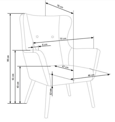 Кресло HALMAR COTTO бежевый/натуральный