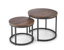Комплект HALMAR OREO (2 стола журнальных) ореховый/черный Комплект HALMAR OREO (2 стола журнальных) ореховый/черный