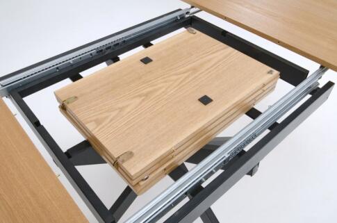 Стол обеденный HALMAR ACORD натуральный/черный 120-200/120