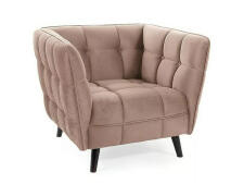 Кресло SIGNAL CASTELLO 1 Velvet Bluvel 40 темно-бежевый/венге
