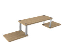 Полка Sheffilton Матрица 54 артикул ПЛТ-12-1 дуб бел/ал.мет/серый