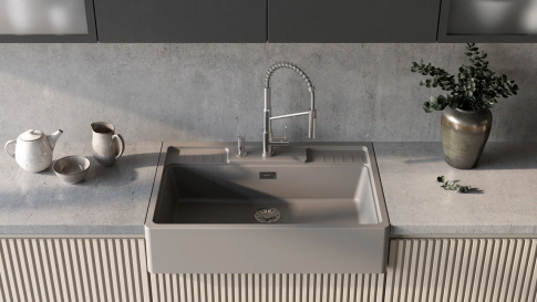 Кухонная мойка Omoikiri Kinokawa 90-GR Artceramic/leningrad grey