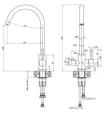 Смеситель для кухни GRANFEST QUARZ Z-5420 нержавейка