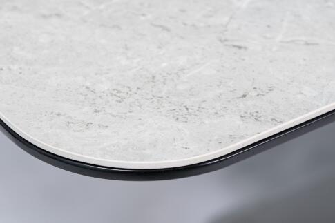 Стол обеденный SIGNAL PALLAS Ceramic 160 серый мрамор/черный матовый 160-210/90