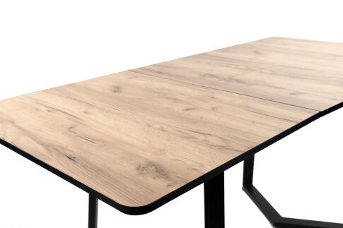 Стол ВВР Миллер дуб крафт золотой/черный №5, ЛДСП 120-160/80