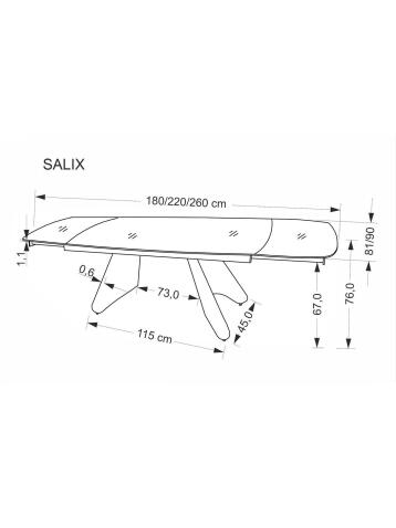 Стол обеденный HALMAR SALIX травертин/кашемир 180-260/90
