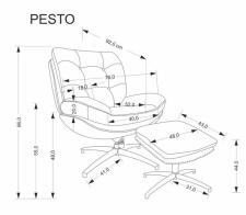 Комплект HALMAR PESTO (кресло+подставка для ног) серый Комплект HALMAR PESTO (кресло+подставка для ног) серый