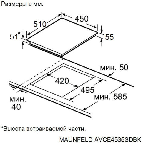 Поверхность электрическая MAUNFELD AVCE4535SDBK
