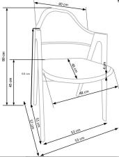 Стул HALMAR K247 белый/дуб медовый