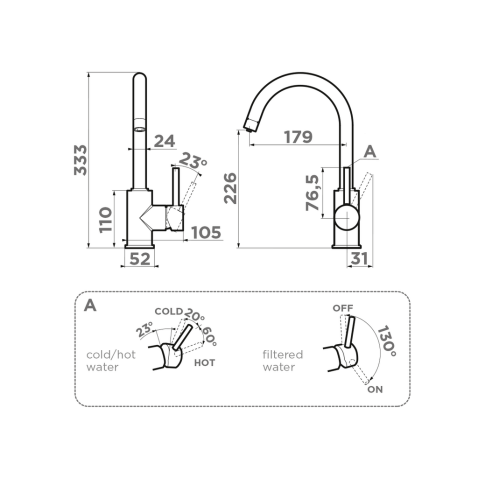 Смеситель для кухни Omoikiri Shinagawa 2 Plus PA пастила