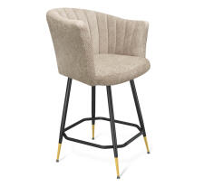 Стул полубарный Sheffilton SHT-ST42-1/S148-1 милк/черный муар/золотой