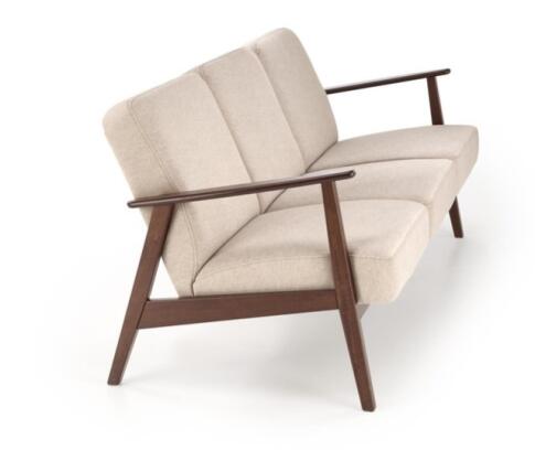 Диван HALMAR MILANO 3S tap. Castel 15 бежевый/орех