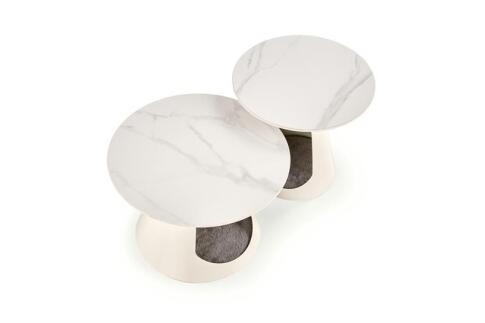 Комплект HALMAR OSARIO (2 стола журнальных) белый мрамор/белый